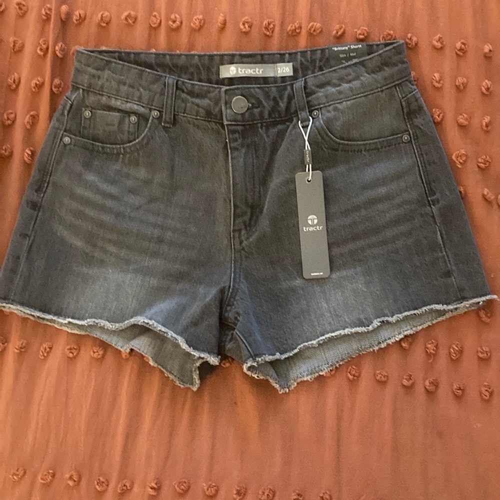 Tractr Women's Black Denim Shorts
